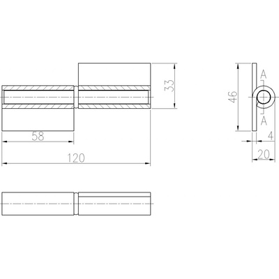 Radecco Navařovací panty - D16, 20, 25 Průměr: D 20 mm (nosnost 250 kg)