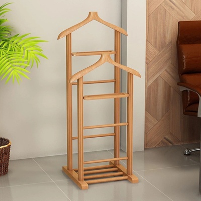 TopMebel Дървен закачалка Beta II в натурален цвят 48x35x120см