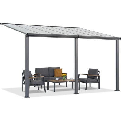 Garden Point Denver Hliníková stříška na terasu 3 x 4 m antracitová