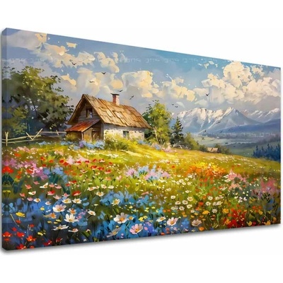 Obraz na plátne Farebná kvetinová lúka | dokončené rukou umelca - 60x90 cm
