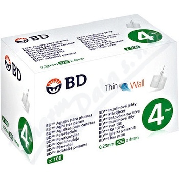 BD jehličky k inz.perům 4 mm x 32 G tenkostěnné 100 ks