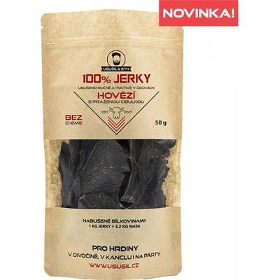 Jerky Usušil & Syn 100% Hovězí s praženou cibulkou 150 g