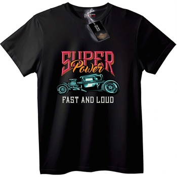 NOONEBRAND Тениска Супер Мощна Бърза и Силна Кола - 2XL, Black