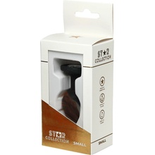 Star Collection Black Silicone Anal Plug S Clear Stone