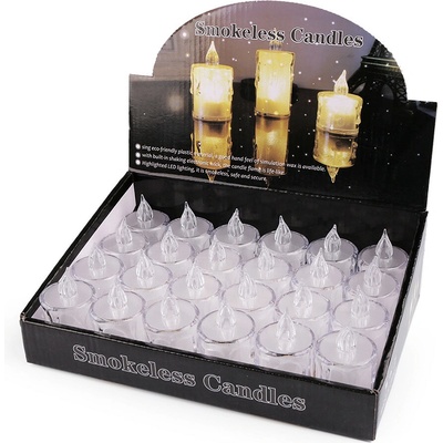 LED svíčka na baterky Ø3,6 cm transparent 4 ks – Zbozi.Blesk.cz