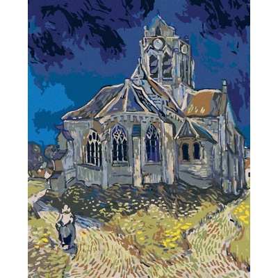 zuty Malování Podle Čísel Kostel V Auvers Vincent Van Gogh 80 x 100 Cm Plátno