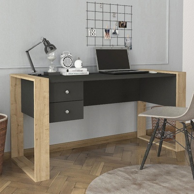 TopMebel Меламиново бюро Fernando в антрацит - цвят сапфирен дъб 158, 8x60x72, 2см