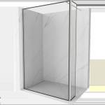 Mexen Kioto душ стена Walk-in 130 x 40 см, черна рамка, четкан никел - 800-130-212-97-70-040 (800-130-212-97-70-040)