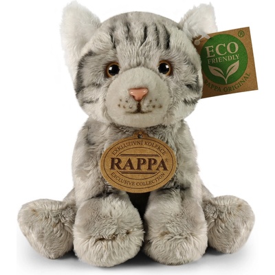 Rappa Плюшена играчка Rappa Еко приятели - Седящо сиво коте, 14 cm (251861)