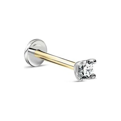 DF Piercingová náušnice Labreta 5546 z bílého zlata, s briliantem 4
