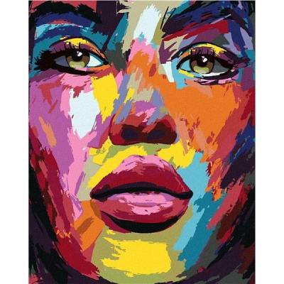 zuty Malování Podle Čísel Barevný Obličej Ženy 40 x 50 Cm Plátno Rám