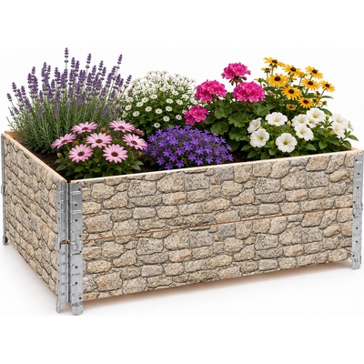 Aga Vyvýšený záhon 120 x 80 x 40 cm Kámen