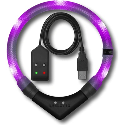 LEUCHTIE Premium Easy Charge LED svietiaci obojok transparentný