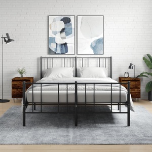vidaXL Нощни шкафчета, 2 бр, опушен дъб, 40x35x50 см, инженерно дърво (830679)