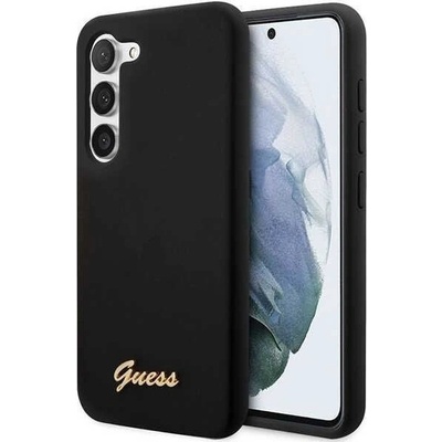 GUESS Кейс Guess GUHCS23MSLSMK за Samsung Galaxy S23 Plus S916, черен / черен, твърд, Silicone Vintage Gold Logo (3666339114824)