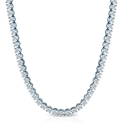 SAVICKI Тенис колие The Light 3.8 мм: бяло злато, диаманти