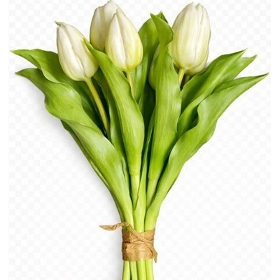 Umelá kytica tulipány biele 30 cm