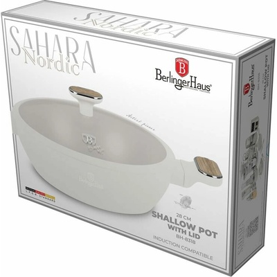BERLINGERHAUS Pánev hluboká s titanovým povrchem a poklicí 28 cm Sahara Nordic Collection BH-8318