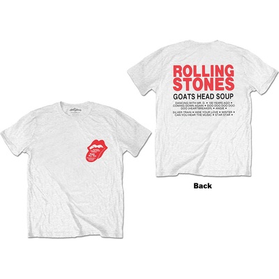 The Rolling Stones tričko Goat Head Soup Tracklist biele