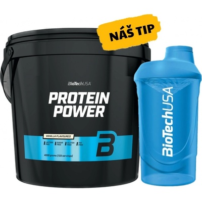 AKCE BioTech Protein Power 4000 g + ZDARMA Šejkr 600 ml – Zboží Dáma