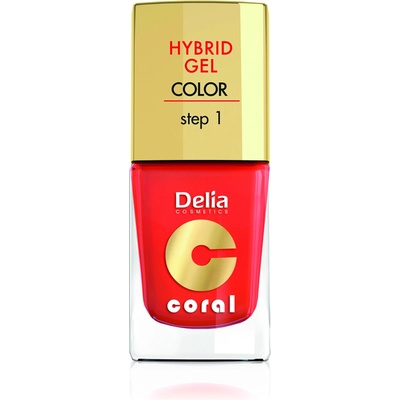 Delia Hybrid Coral Gel lak 14 tmavý pomeranč 11 ml