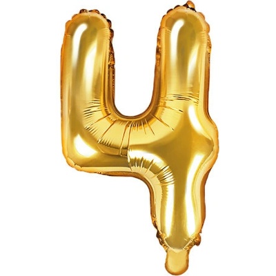PARTYDECO Foliová číslice 4 zlatá 35cm