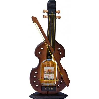 Velký stojan na alkohol uložen v dřevěných houslích 52x21 cm