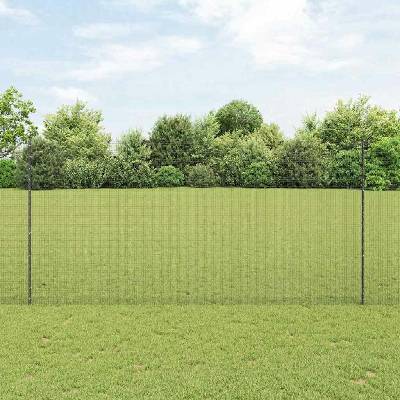vidaXL Svařovaná drátěná plotovina s tyčkami 25 x 1,5 m Šedá Síťovina