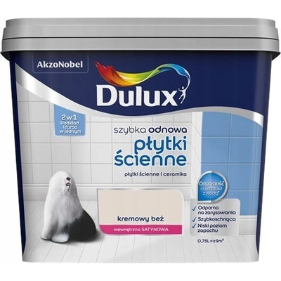 Barva barva na dlaždice Dulux 0,75 l Krémově béžová polomatná