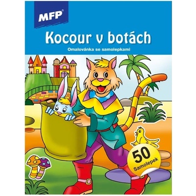 MFP 5301230 Omalovánky se samolepkami Kocour v botách148x210mm/24s – Zboží Dáma