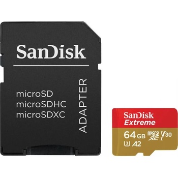 SanDisk Extreme microSDXC 64GB UHS-I/U3/A2/CL10 (SDSQXAH-064G-GN6AA)