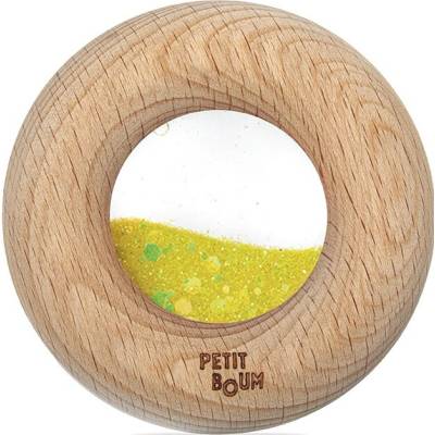 Petit Boum Senzorické chrastítko Calm žluté