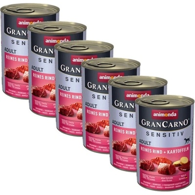Animonda GranCarno Sensitiv Adult hovězí s bramborami 6 x 400 g