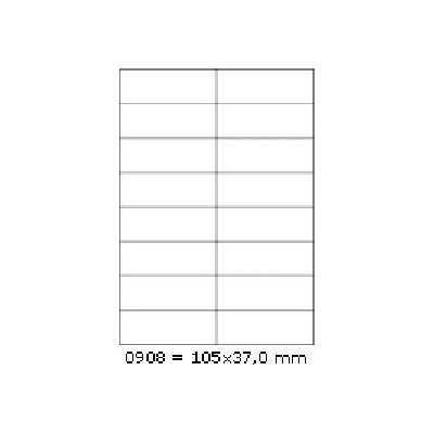 CDRmarket ETR0ECO0908A4100 samolepiace etikety 105 x 37 mm, 16 etiket, A4, 100 listů, biela