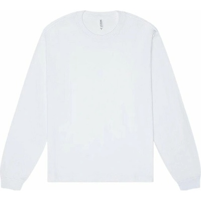 Canvas Unisex teplé boxy tričko s dlouhým rukávem bílá