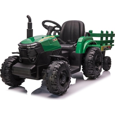 Mamido Dětský elektrický traktor s vlečkou Forest 24V 2x200W zelený