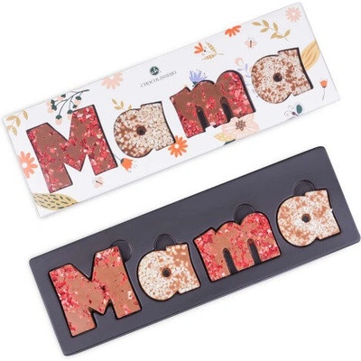 Chocolissimo Čokoládový nápis "Mama" v kvetinovej krabičke 85 g