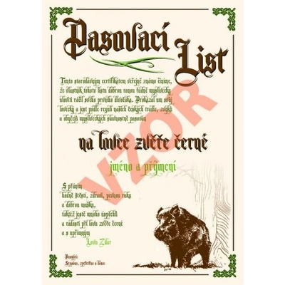Pasovací list krém zvěř černá A4