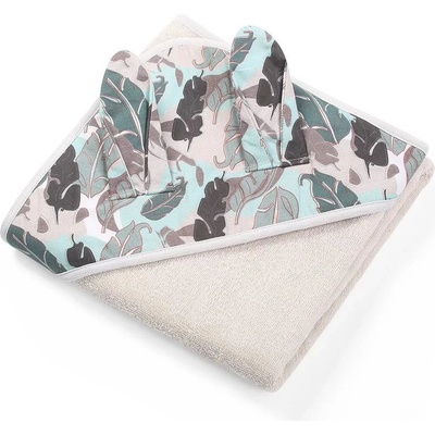 BabyOno froté osuška s uškami 100x100cm béžová