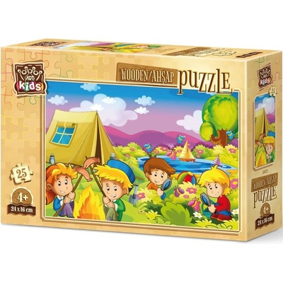 Art Puzzle Дървен пъзел Art Puzzle от 25 части - Време за къмпинг (5872)