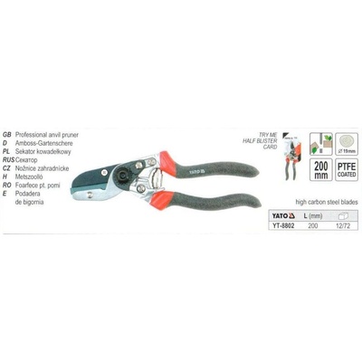 YATO 200mm (pr.do 19mm) rovný strih