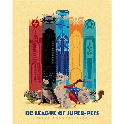 Zuty Supermaznáčikovia Super powered pack DC Liga supermaznáčikov 40 x 50 cm vypnuté plátno na rám 6063801