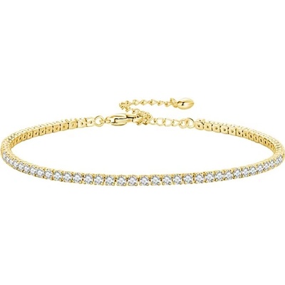 Grace Silver Jewellery stříbrný tenisový náramek se zirkony Nia Gold NR-BSB097B/38 zlatá