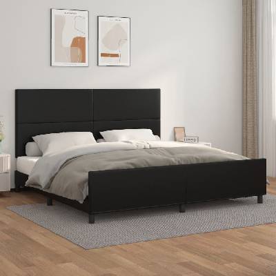 Nábytek XL 3125469 Rám postele s čelem černý umělá kůže