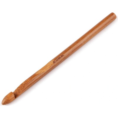 Bambusový háček na háčkování vel. 6; 7; 8; 10 Varianta: 3 (8 mm) bambus tmavý, Balení: 1 ks