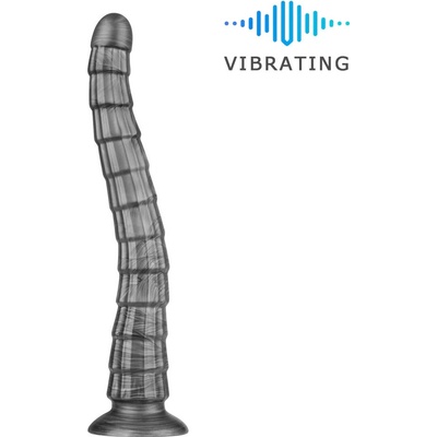 LoveToy 14,5" King Sized Vibrating Vibrax Slider Silver dlouhé vibrační dildo 37 x 5 cm