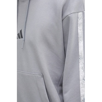 Adidas Суичър adidas Seasonal AOP мъжки в сиво с качулка с изчистен дизайн JM1725 (JM1725)