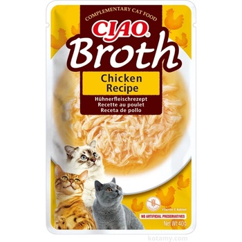 INABA Ciao Broth - допълнителна храна за котки с аромат на пилешко в бульон, 40 г