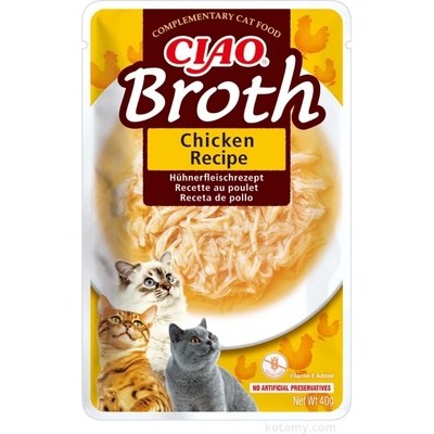 INABA Ciao Broth - допълнителна храна за котки с аромат на пилешко в бульон, 40 г