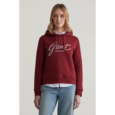 Gant Reg Script Hoodie Plumper Red